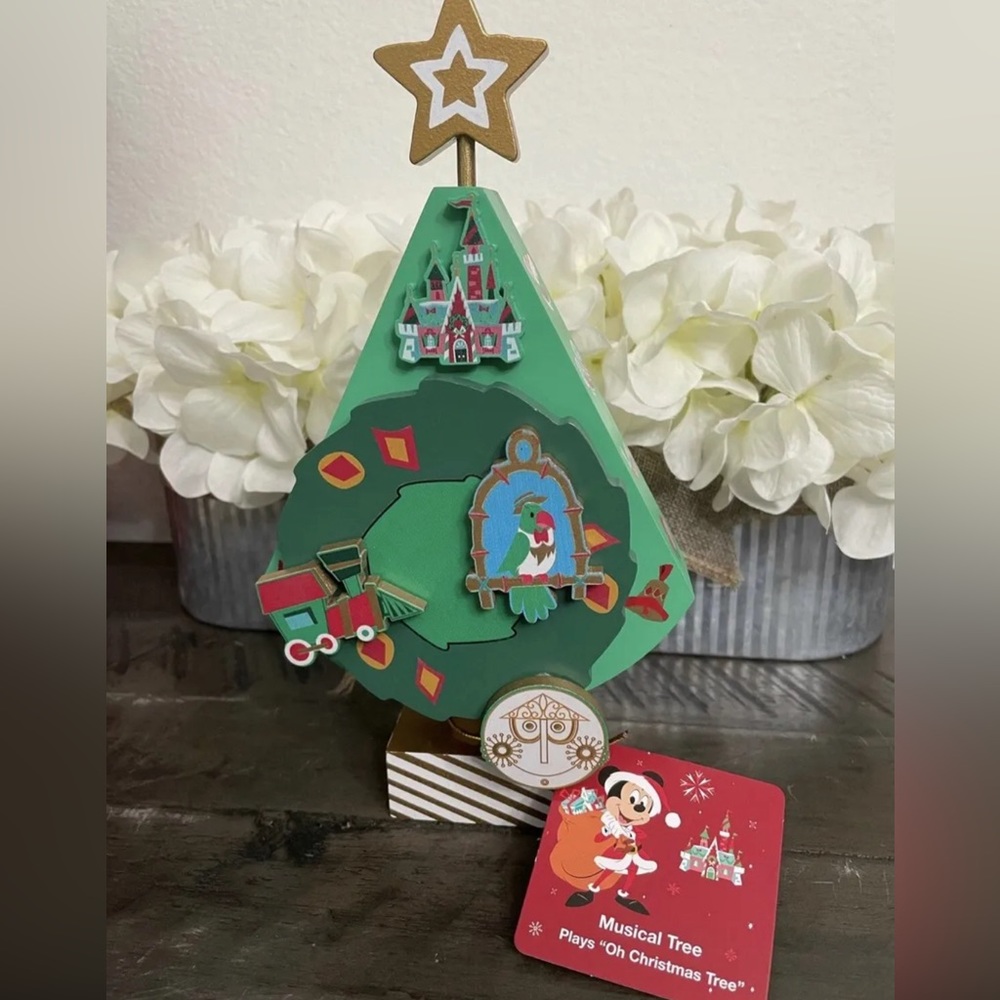 Disney Parks Holiday Musical Christmas Tree Tiki Birds Train Small World NEW